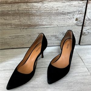 GANNI black suede stiletto pumps with cut out size 39-8.5